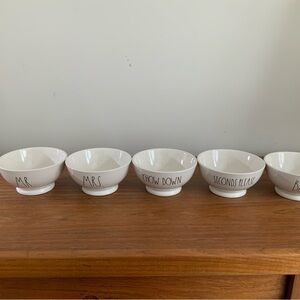RAE DUNN White Ceramic VERY RARE Style Bowls - Set of 5